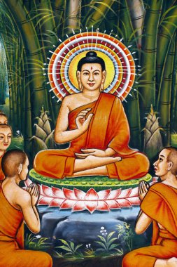 Mongkol Serei Kien Khleang Pagoda. Siddhartha Gautama 'nın, Buda' nın hayatı. Phnom Penh; Kamboçya. 