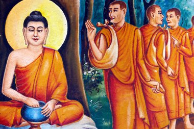 Mongkol Serei Kien Khleang Pagoda. Siddhartha Gautama 'nın, Buda' nın hayatı. Phnom Penh; Kamboçya. 