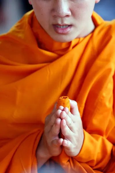 Phuoc Hue Boeddhistische Pagode Monnik Bij Boeddhistische Ceremonie Bidden Grote — Stockfoto