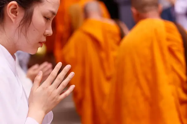 Pagode Bouddhiste Phuoc Hue Cérémonie Bouddhiste Procession Entrée Des Moines — Photo