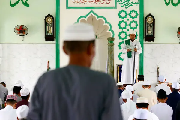 Mosquée Jamiul Azhar Prière Vendredi Salat Sermon Imam Viêt Nam — Photo