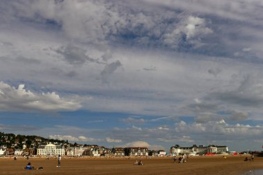 Trouville Sur Mer 'deki plaj. Sorunlu bir yer. Fransa. 