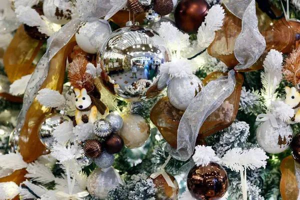 Hermosa Decoración Navidad Árbol Navidad — Foto de Stock