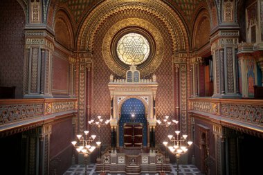 İspanyol sinagogu 1868 'de inşa edildi. Prag 'da. Çek Cumhuriyeti. 