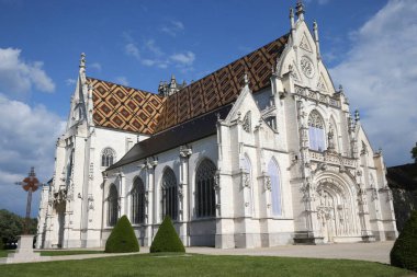 Brou Kraliyet Manastırı. Kilise, Flamboyant Gotik tarzının bir başyapıtıdır. Fransa.