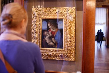 Münzevi Müzesi. Leonardo da Vinci 'nin Madonna Litta' sı. Aziz Petersburg. Rusya. 