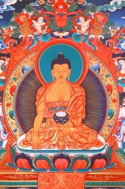 Tu An Budist tapınağı. Thangka. Buda.