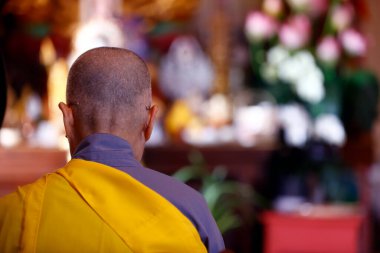 Tu An Budist tapınağı. Rahibenin töreninde.. 