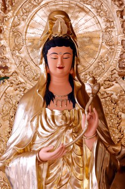 Şu Quan Am Pagoda 'yı yok et. Bodhisattva Avalokiteshvara. Guanyin (Quan Am) heykeli. Merhamet ve şefkat Tanrıçası Dalat. Vietnam. 