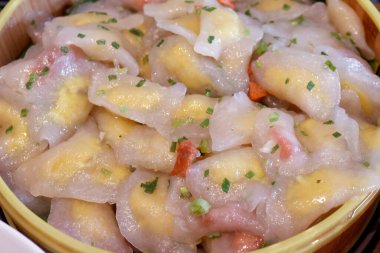 Bir restoranda Vietnam yemeği büfesi. Dalat. Vietnam. 