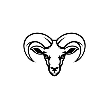 Keçi başı logo vektör illüstrasyonu