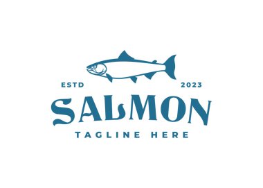 somon balığı logo vektör çizimi