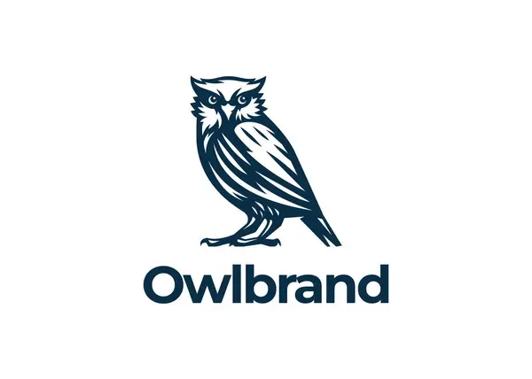 Owl Logo Design Vector Illustration Стоковая Иллюстрация