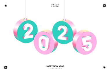 2025 Yeni Yıl Kutlaması Mutlu Yıllar Havai fişekleri, 31 Aralık geceyarısına geri sayım