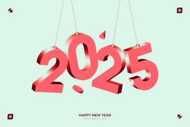 2025 Yeni Yıl Kutlaması Mutlu Yıllar Havai fişekleri, 31 Aralık geceyarısına geri sayım