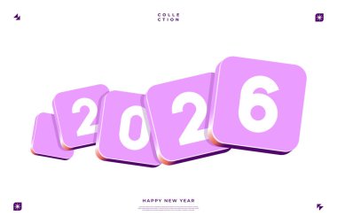 Canlı ve modern bir tasarım 2026 yılını dinamik renk kombinasyonlarıyla sergiliyor.