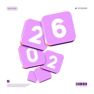 Canlı ve modern bir tasarım 2026 yılını dinamik renk kombinasyonlarıyla sergiliyor.