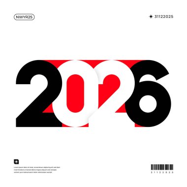 Canlı ve modern bir tasarım 2026 yılını dinamik renk kombinasyonlarıyla sergiliyor.