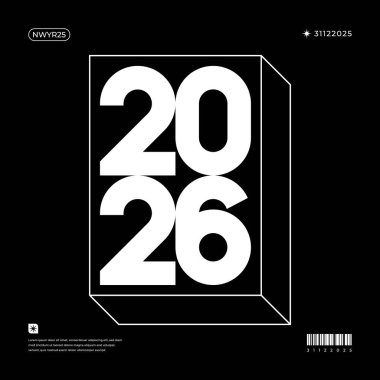 Canlı ve modern bir tasarım 2026 yılını dinamik renk kombinasyonlarıyla sergiliyor.