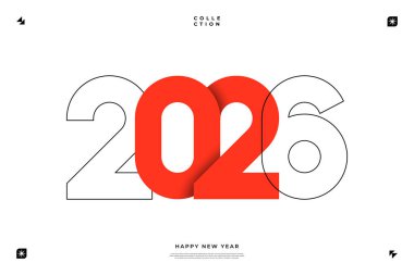 Canlı ve modern bir tasarım 2026 yılını dinamik renk kombinasyonlarıyla sergiliyor.