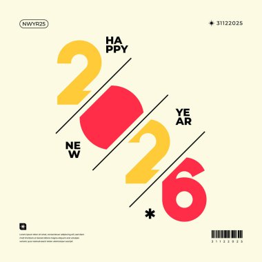 Canlı ve modern bir tasarım 2026 yılını dinamik renk kombinasyonlarıyla sergiliyor.