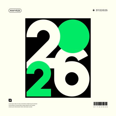 Canlı ve modern bir tasarım 2026 yılını dinamik renk kombinasyonlarıyla sergiliyor.