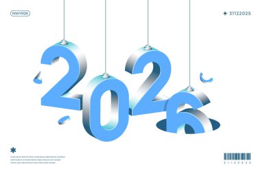 Canlı ve modern bir tasarım 2026 yılını dinamik renk kombinasyonlarıyla sergiliyor.