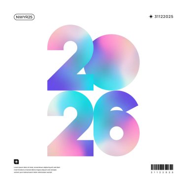 Canlı ve modern bir tasarım 2026 yılını dinamik renk kombinasyonlarıyla sergiliyor.