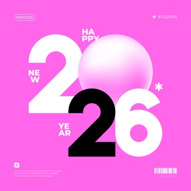 Canlı ve modern bir tasarım 2026 yılını dinamik renk kombinasyonlarıyla sergiliyor.