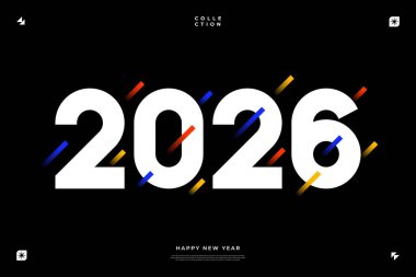 Canlı ve modern bir tasarım 2026 yılını dinamik renk kombinasyonlarıyla sergiliyor.