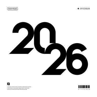 Canlı ve modern bir tasarım 2026 yılını dinamik renk kombinasyonlarıyla sergiliyor.