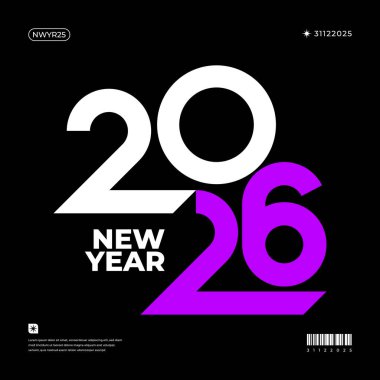 Canlı ve modern bir tasarım 2026 yılını dinamik renk kombinasyonlarıyla sergiliyor.