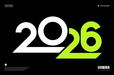 Canlı ve modern bir tasarım 2026 yılını dinamik renk kombinasyonlarıyla sergiliyor.