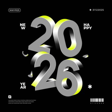 Canlı ve modern bir tasarım 2026 yılını dinamik renk kombinasyonlarıyla sergiliyor.