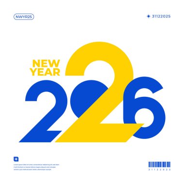 Canlı ve modern bir tasarım 2026 yılını dinamik renk kombinasyonlarıyla sergiliyor.