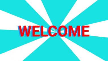 Çizgi film arka planına hoş geldiniz. Hareketli metin canlandırması