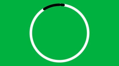 Yeşil arkaplanda daire animasyonu yükleniyor. Yuvarlak yükleme animasyonu. Hareket grafiği. 4K video