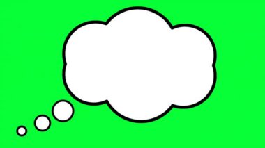 Basit bulut şekilli konuşma balonu (kromekey arkaplan)