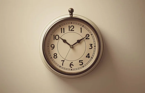 Cima Relógio Vintage Colocado Fundo Branco Estúdio — Fotografia de Stock