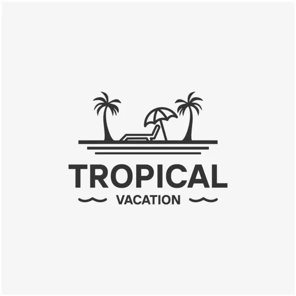 stock vector tropical beach vacation logo design