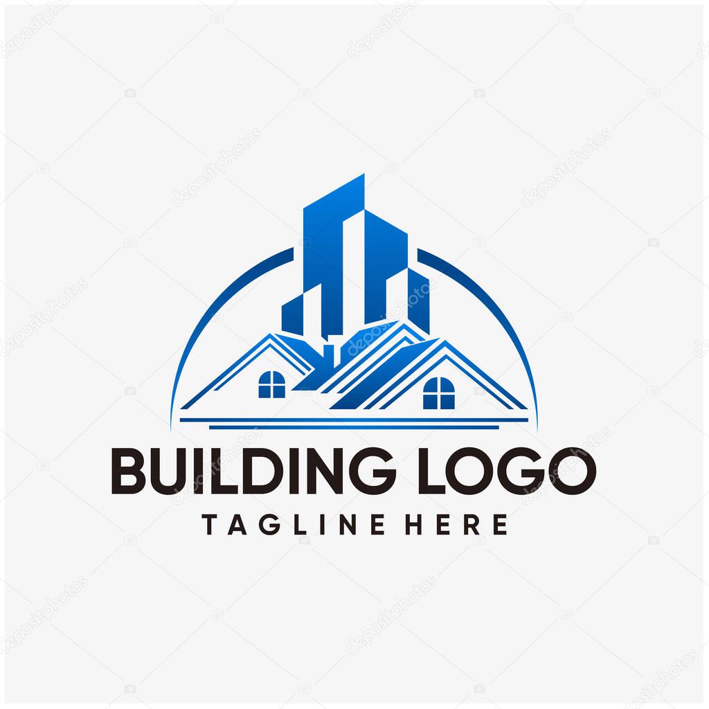 Real estate, creative house, abstract buildings logo design template