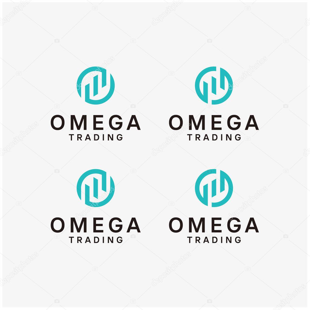 Set omega accounting, finance, consulting logo design template