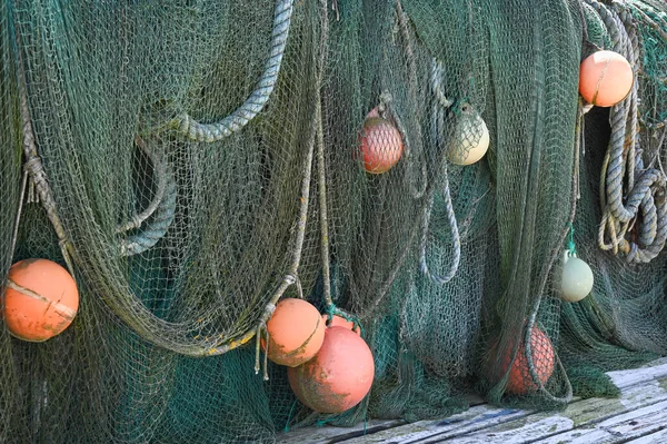 Fishing Net with Floating Buoys Stock Image - Image of fishnet