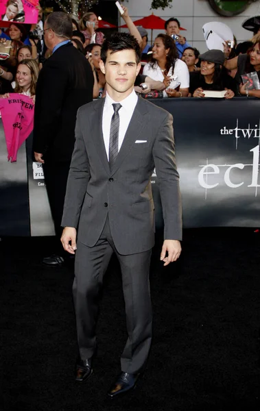 Taylor Lautner Estreno Los Ángeles Twilight Saga Eclipse Celebrado Nokia — Foto de Stock