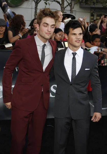 Robert Pattinson Taylor Lautner Színészek Twilight Saga Eclipse Los Angeles — Stock Fotó