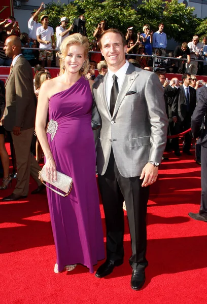 stock image Drew Brees and wife Brittany Brees at the 2012 ESPY Awards held at the Nokia Theatre L.A. Live in Los Angeles, USA on July 11, 2012.