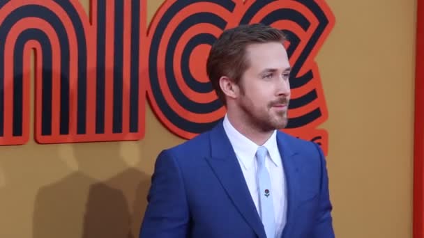 Ryan Gosling Los Angeles Premiere Nice Guys Held Tcl Chinese — Video Stock