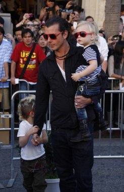 Zuma Nesta Rock Rossdale, Gavin Rossdale and Kingston James McGregor Rossdale at the Los Angeles premiere of 'Gnomeo And Juliet' held at the El Capitan Theatre in Hollywood, USA on January 23, 2011.
