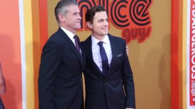 Matt Bomer and Simon Halls at the Los Angeles premiere of 'The Nice Guys' held at the TCL Chinese Theatre in Hollywood, USA on May 10, 2016.
