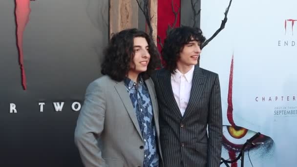 Finn Wolfhard Nick Wolfhard Alla Prima Los Angeles Chapter Two — Video Stock